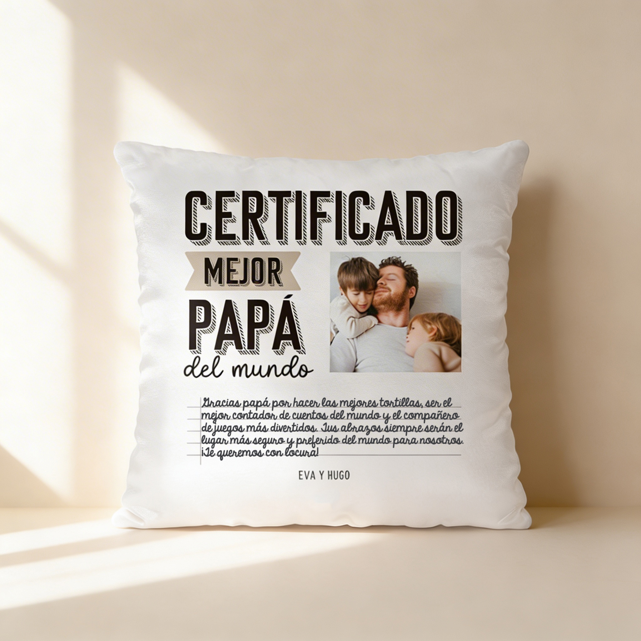 Cojín CERTIFICADO MEJOR PAPÁ - Imagen 2