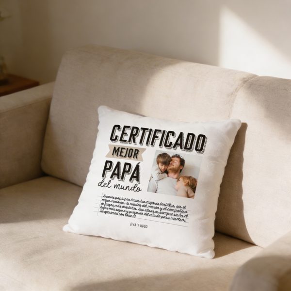 Cojín CERTIFICADO MEJOR PAPÁ