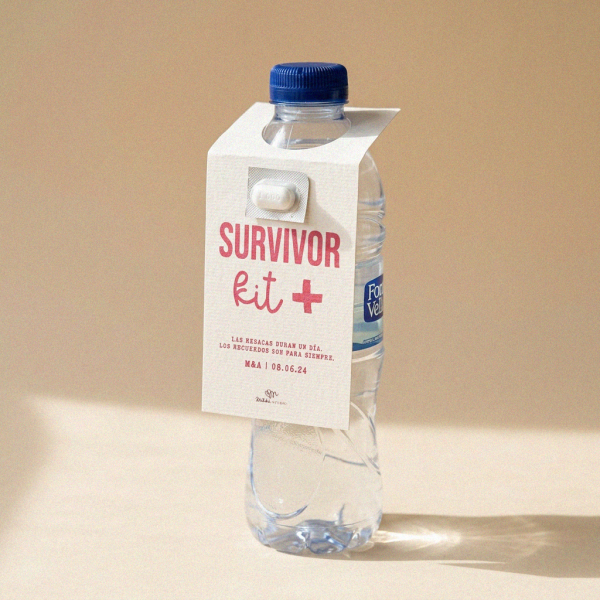 Etiqueta colgante para botellas - SURVIVOR KIT
