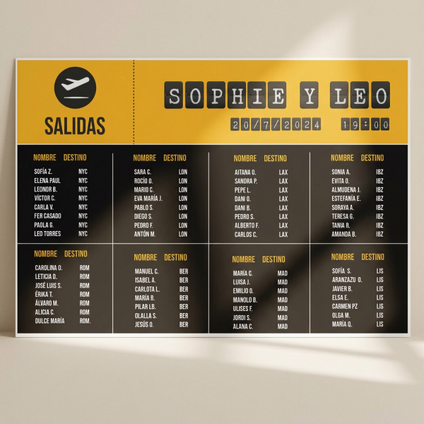 Cartel seating plan - AEROPUERTO