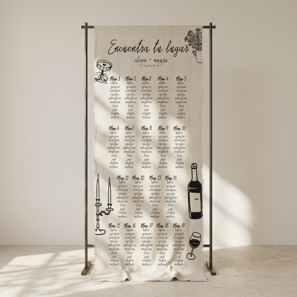 Seating plan en tela - NOIR