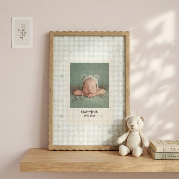 Marco ONDAS con foto en tela - NACIMIENTO