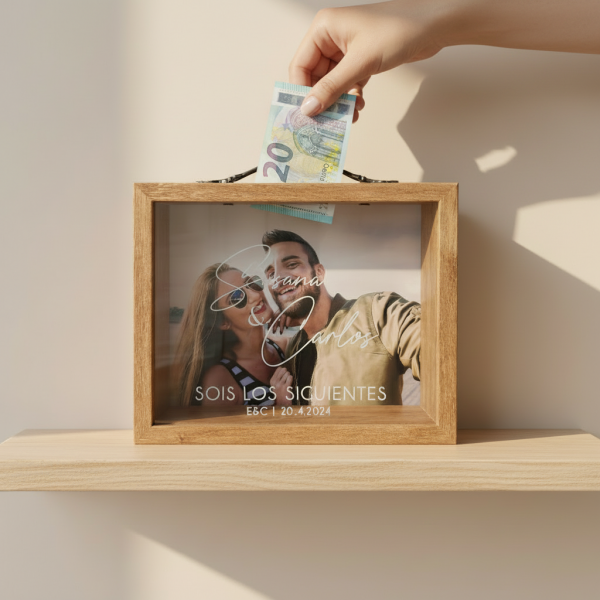 Hucha de madera - Sois los siguientes